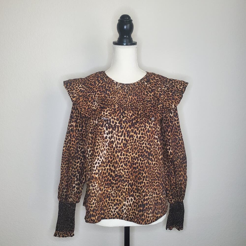 TopShop Cheetah Print Blouse 2 NWT